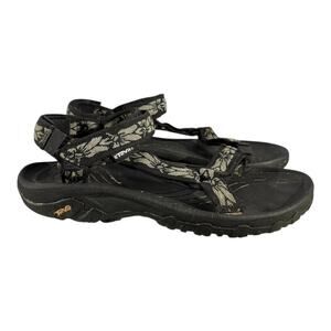 Teva Outdoor Hiking Sandals Men’s 9 Black Gray Hook & Loop Lightweight Trek